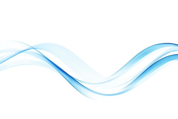 Élément de vague bleue lisse abstraite Illustration de mouvement bleu courbe de débit Conception de vague fumée Lignes vectorielles