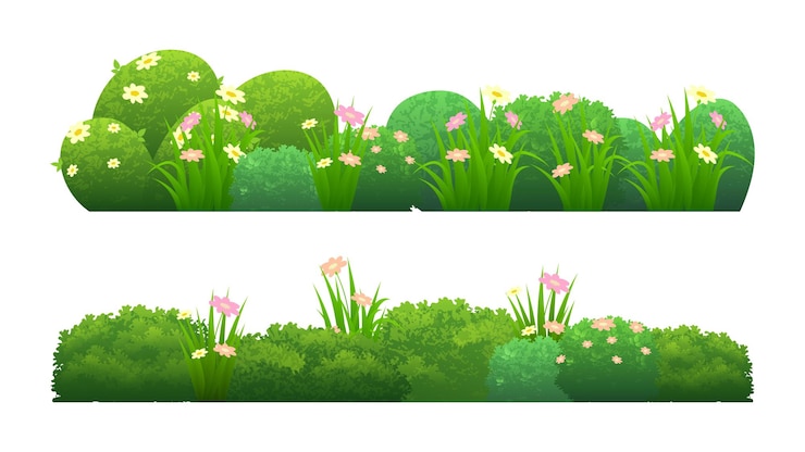 Vecteur élément de vecteur d'herbe et de brousse, illustration vectorielle de plantes ornementales de maison ou de jardin
