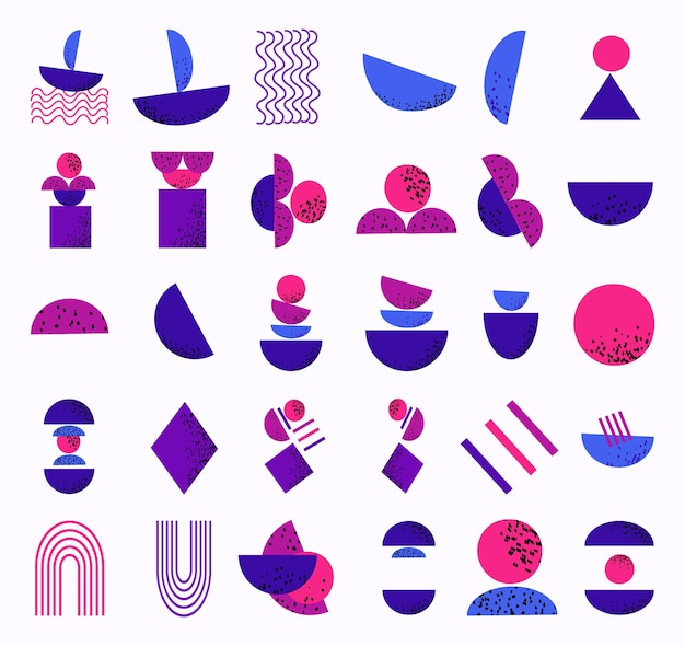 Vecteur Éléments abstraits de conception géométrique violet et bleu illustration vectorielle