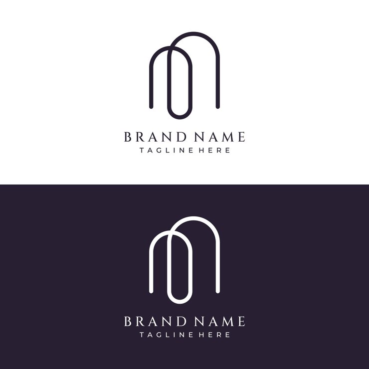 Éléments abstraits du logo vectoriel de la ligne d'arche pour la construction de portes, fenêtres, bâtiments et architecture Sur fond noir et blanc isolé