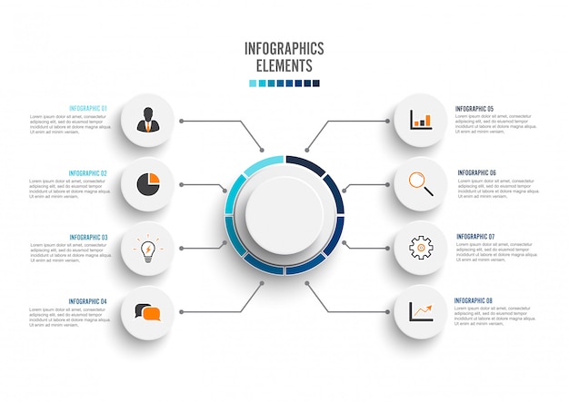 Éléments Abstraits Du Modèle Infographique Graphique