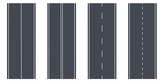 Éléments d'autoroute isolés sur fond blanc Illustration vectorielle