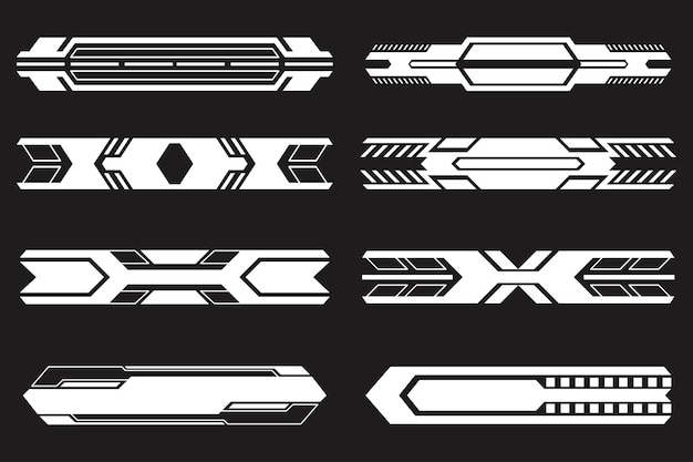 Éléments de la barre d'interface futuriste Sci Fi Tech HUD Graphiques