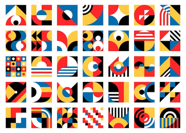 Éléments Bauhaus motifs géométriques modernes
