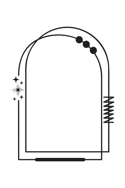 Éléments de cadre de ligne esthétiques minimalistes modernes cadres linéaires à la mode avec des formes géométriques d'étoiles