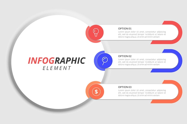 Vecteur Éléments de cercle néomorphe pour l'infographie modèle pour la présentation de diagrammes et de graphiques