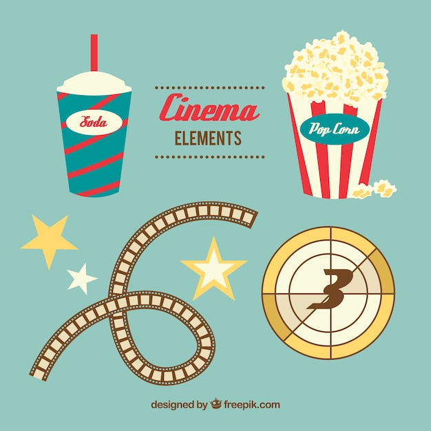 Éléments Cine Paquet En Design Plat