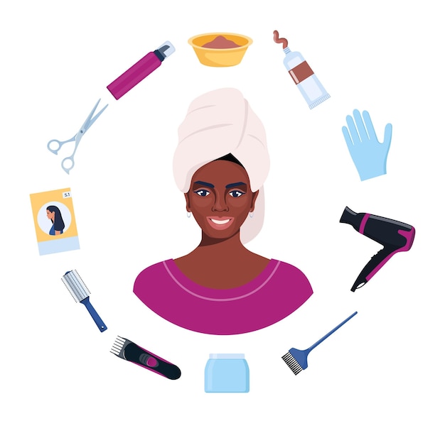 Éléments de coloration des cheveux Peinture à cheveux Peigne à peigne Bol gants Oxydant baume pour les cheveux