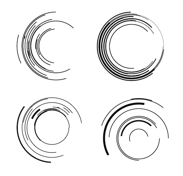 Éléments de conception Anneau cercle cadre élégant frontière Résumé élément logo circulaire sur fond blanc isolé