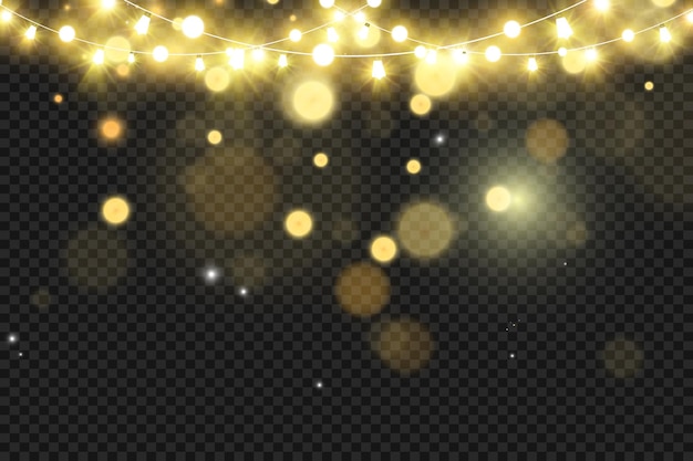 Éléments de conception de belles lumières lumineuses de Noël Lumières rougeoyantes pour la conception de la carte de voeux de Noël