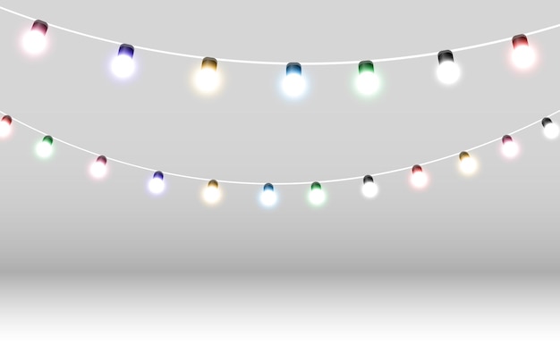 Éléments de conception de belles lumières lumineuses de Noël Lumières rougeoyantes pour la conception de Noël