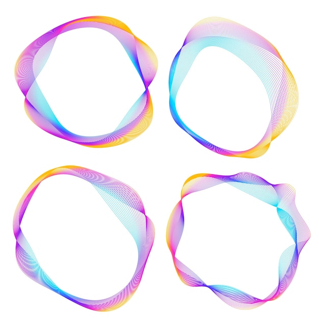 Éléments de conception Bordure de cadre d'art créatif de nombreuses lignes twist circle03