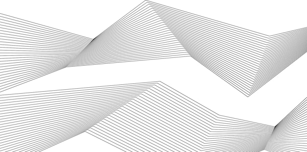 Éléments de conception Coins pointus incurvés beaucoup de stries Bandes brisées verticales abstraites sur fond blanc isolé Art de bande créatif Illustration vectorielle EPS 10 Lignes noires créées à l'aide de l'outil de fusion