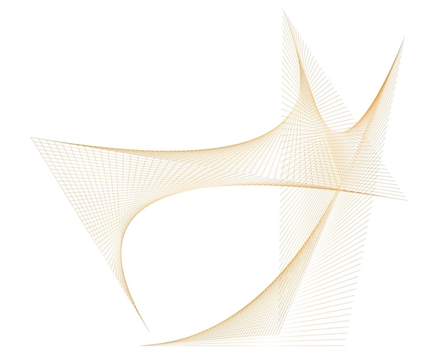 Des éléments de conception couleur Vague de nombreuses lignes étincelantes Cercle abstrait lueur forme ondulée sur fond blanc Or isolé Ligne créative Illustration vectorielle EPS 10 style art déco pour invitation de mariage