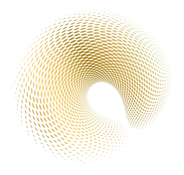 Éléments de conception dorés cercle de tourbillon de coquille 3d élégant form01