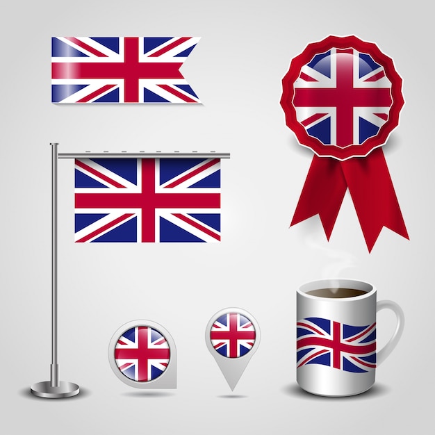 Vecteur Éléments de conception de drapeau britannique définir le vecteur