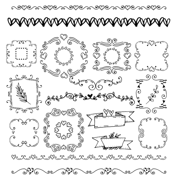 Éléments de conception florale pour les mariages et les cartes de gratitude Collection romantique