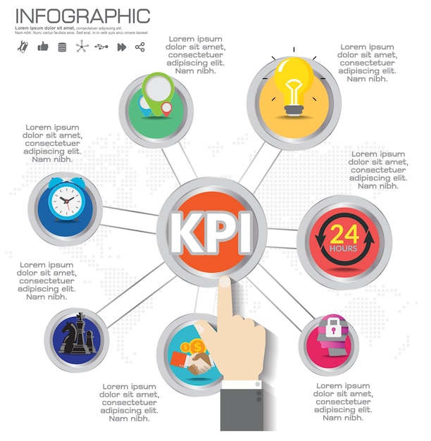 Éléments De Conception Infographique Kpi Pour Votre Entreprise Vector Illustration.