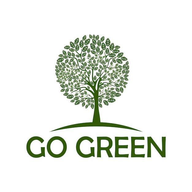 Éléments De Conception De Logo Arbre Vie Aller Vert Logo Modèle Icône Vecteur