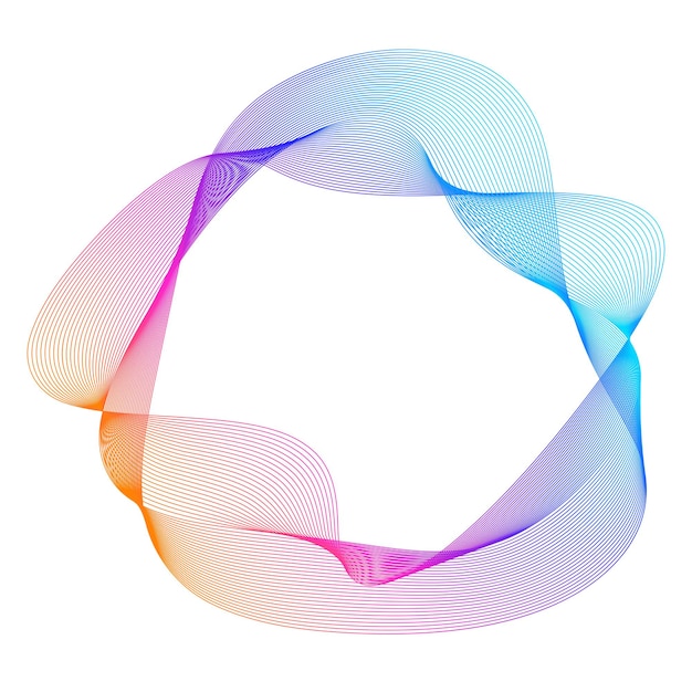 Des éléments de conception ondulés de nombreuses lignes violettes anneau de cercle bandes ondulées verticales abstraites sur fond blanc isolées illustration vectorielle EPS 10 Vagues colorées avec des lignes créées à l'aide de l'outil de mélange