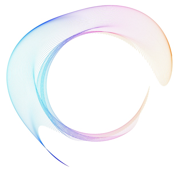 Des éléments de conception ondulés de nombreuses lignes violettes anneau de cercle bandes ondulées verticales abstraites sur fond blanc isolées illustration vectorielle EPS 10 Vagues colorées avec des lignes créées à l'aide de l'outil de mélange