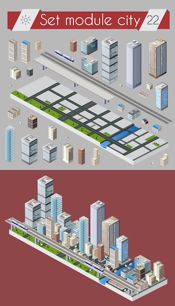 Vecteur Éléments de conception de paysage urbain