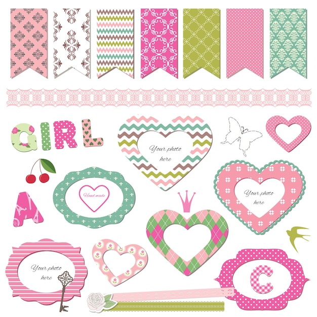 Éléments de conception Scrapbook.