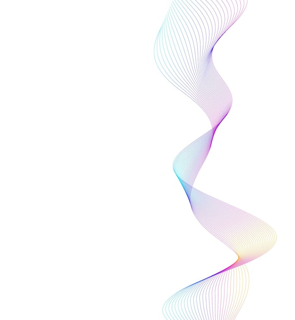Éléments de conception Vague de nombreuses lignes Bandes ondulées verticales abstraites sur fond blanc isolé Dessin au trait créatif Illustration vectorielle EPS 10 Vagues colorées avec des lignes créées à l'aide de l'outil de fusion
