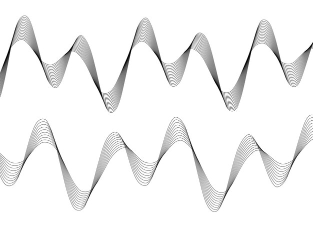 Éléments de conception Vague de nombreuses lignes Bandes ondulées verticales abstraites sur fond blanc isolé Dessin au trait créatif Illustration vectorielle EPS 10 Vagues colorées avec des lignes créées à l'aide de l'outil de fusion