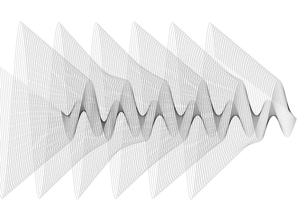 Éléments de conception Vague de nombreuses lignes Bandes ondulées verticales abstraites sur fond blanc isolé Dessin au trait créatif Illustration vectorielle EPS 10 Vagues colorées avec des lignes créées à l'aide de l'outil de fusion