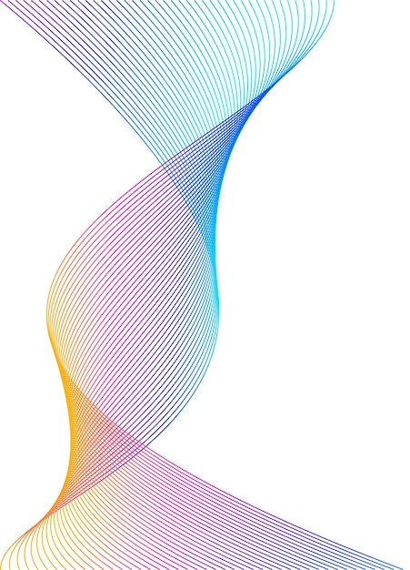 Éléments de conception Vague de nombreuses lignes Bandes ondulées verticales abstraites sur fond blanc isolé Dessin au trait créatif Illustration vectorielle EPS 10 Vagues colorées avec des lignes créées à l'aide de l'outil de fusion