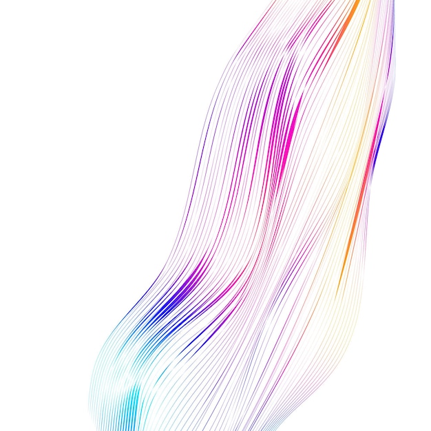 Éléments de conception Vague de nombreuses lignes Bandes ondulées verticales abstraites sur fond blanc isolé Dessin au trait créatif Illustration vectorielle EPS 10 Vagues colorées avec des lignes créées à l'aide de l'outil de fusion