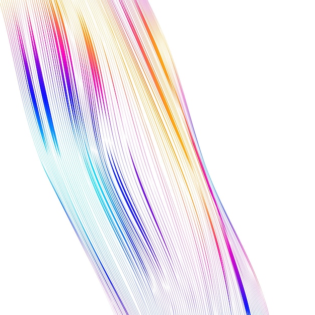 Éléments de conception Vague de nombreuses lignes Bandes ondulées verticales abstraites sur fond blanc isolé Dessin au trait créatif Illustration vectorielle EPS 10 Vagues colorées avec des lignes créées à l'aide de l'outil de fusion