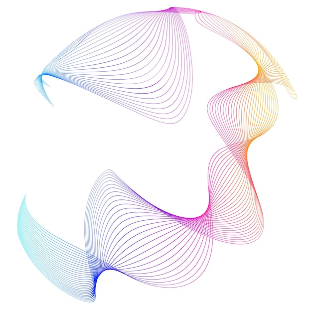 Éléments de conception Vague de nombreuses lignes Bandes ondulées verticales abstraites sur fond blanc isolé Dessin au trait créatif Illustration vectorielle EPS 10 Vagues colorées avec des lignes créées à l'aide de l'outil de fusion