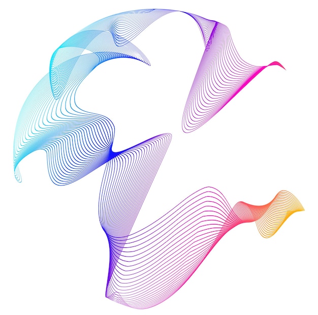 Éléments de conception Vague de nombreuses lignes Bandes ondulées verticales abstraites sur fond blanc isolé Dessin au trait créatif Illustration vectorielle EPS 10 Vagues colorées avec des lignes créées à l'aide de l'outil de fusion