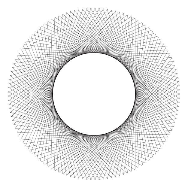 Éléments de conception Vague de nombreuses lignes noires anneau de cercle Rayures ondulées abstraites sur fond blanc isolé Illustration vectorielle EPS 10 Vagues colorées avec des lignes créées à l'aide de l'outil de fusion