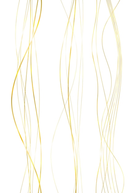 Éléments de conception Vague de nombreuses lignes scintillantes Bandes ondulées de lueur verticale abstraite sur fond blanc isolé Dessin au trait créatif Illustration vectorielle EPS 10 style art déco pour invitation de mariage