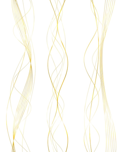 Éléments de conception Vague de nombreuses lignes scintillantes Bandes ondulées de lueur verticale abstraite sur fond blanc isolé Dessin au trait créatif Illustration vectorielle EPS 10 style art déco pour invitation de mariage
