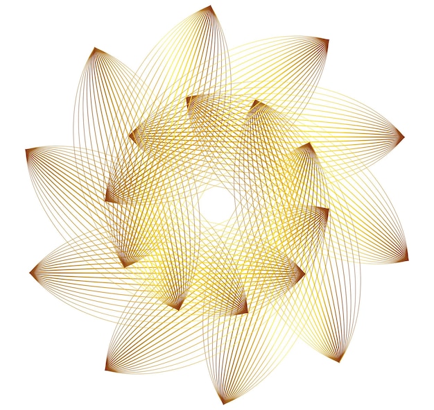 Éléments de conception Vague de nombreuses lignes scintillantes cercle Abstrait rayures ondulées sur fond blanc isolé Illustration vectorielle EPS 10 Vagues scintillantes avec des lignes créées à l'aide de l'outil de fusion