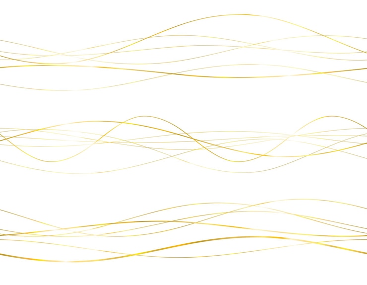 Vecteur éléments de conception vague de nombreuses lignes scintillantes rayures ondulées abstraites sur fond blanc isolé dessin au trait créatif illustration vectorielle eps 10 style art déco pour le modèle de luxe d'invitation de mariage