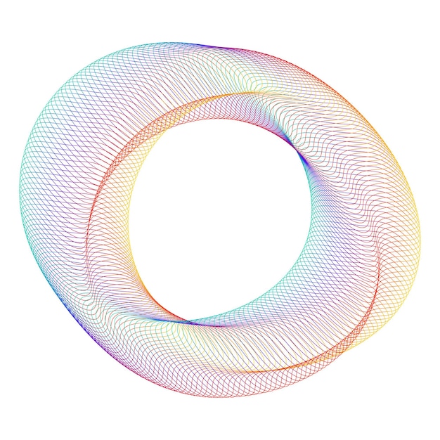 Éléments de conception Vague de nombreuses lignes violettes anneau de cercle Bandes ondulées verticales abstraites sur fond blanc isolé Illustration vectorielle EPS 10 Vagues colorées avec des lignes créées à l'aide de l'outil de fusion