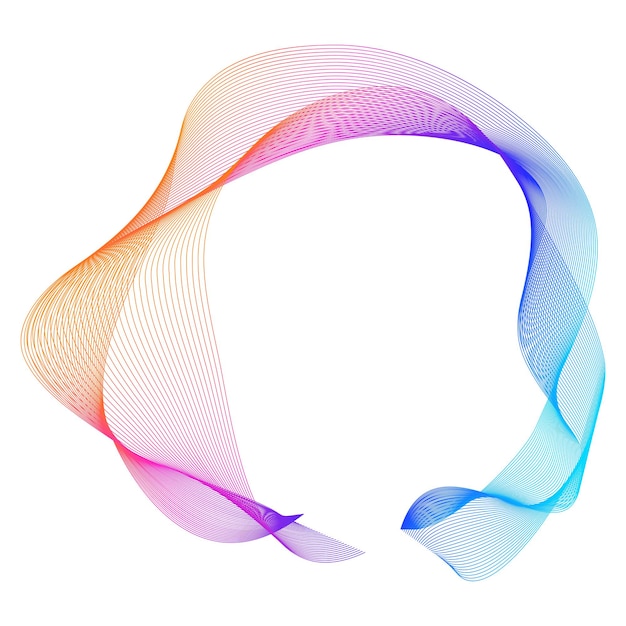 Éléments de conception Vague de nombreuses lignes violettes anneau de cercle Bandes ondulées verticales abstraites sur fond blanc isolé Illustration vectorielle EPS 10 Vagues colorées avec des lignes créées à l'aide de l'outil de fusion