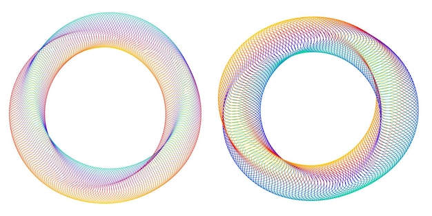 Éléments de conception Vague de nombreuses lignes violettes anneau de cercle Bandes ondulées verticales abstraites sur fond blanc isolé Illustration vectorielle EPS 10 Vagues colorées avec des lignes créées à l'aide de l'outil de fusion