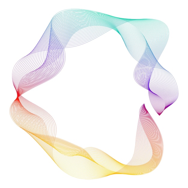 Éléments de conception Vague de nombreuses lignes violettes anneau de cercle Bandes ondulées verticales abstraites sur fond blanc isolé Illustration vectorielle EPS 10 Vagues colorées avec des lignes créées à l'aide de l'outil de fusion
