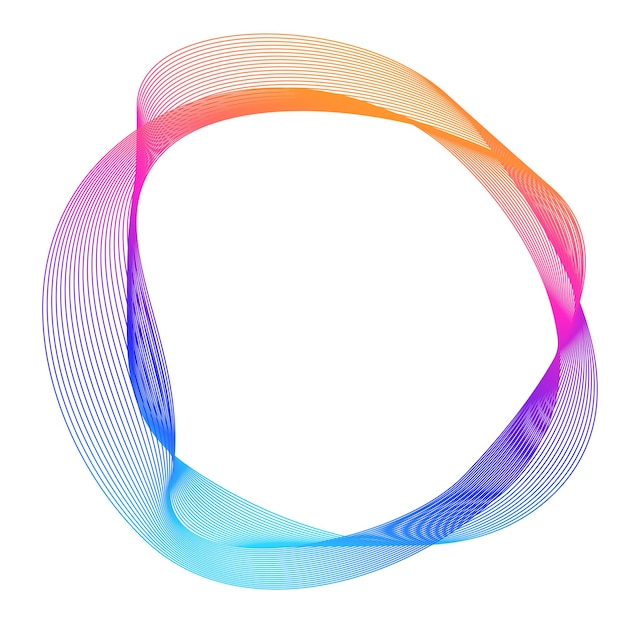 Éléments de conception Vague de nombreuses lignes violettes anneau de cercle Bandes ondulées verticales abstraites sur fond blanc isolé Illustration vectorielle EPS 10 Vagues colorées avec des lignes créées à l'aide de l'outil de fusion