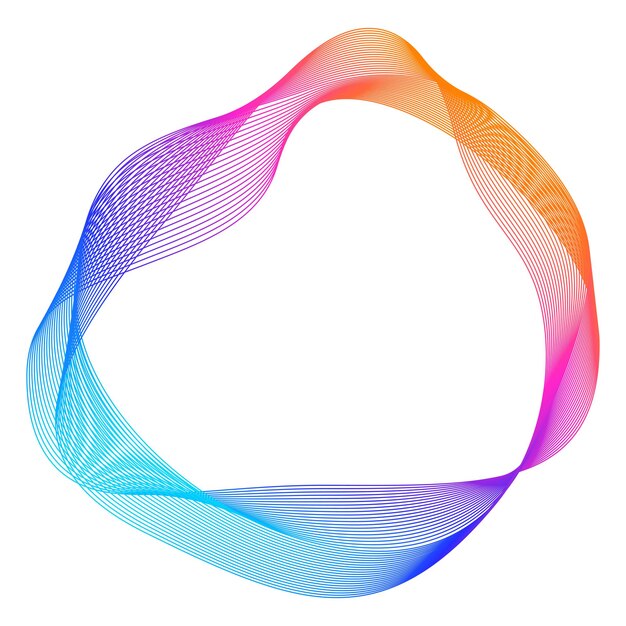 Éléments de conception Vague de nombreuses lignes violettes anneau de cercle Bandes ondulées verticales abstraites sur fond blanc isolé Illustration vectorielle EPS 10 Vagues colorées avec des lignes créées à l'aide de l'outil de fusion