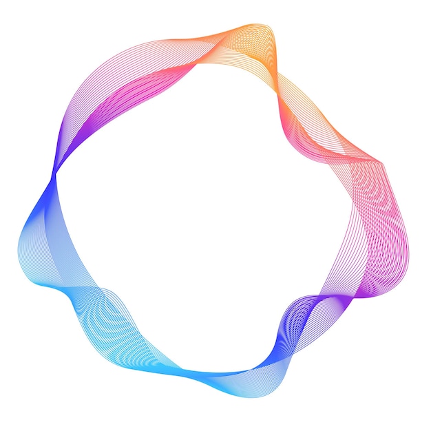 Éléments de conception Vague de nombreuses lignes violettes anneau de cercle Bandes ondulées verticales abstraites sur fond blanc isolé Illustration vectorielle EPS 10 Vagues colorées avec des lignes créées à l'aide de l'outil de fusion
