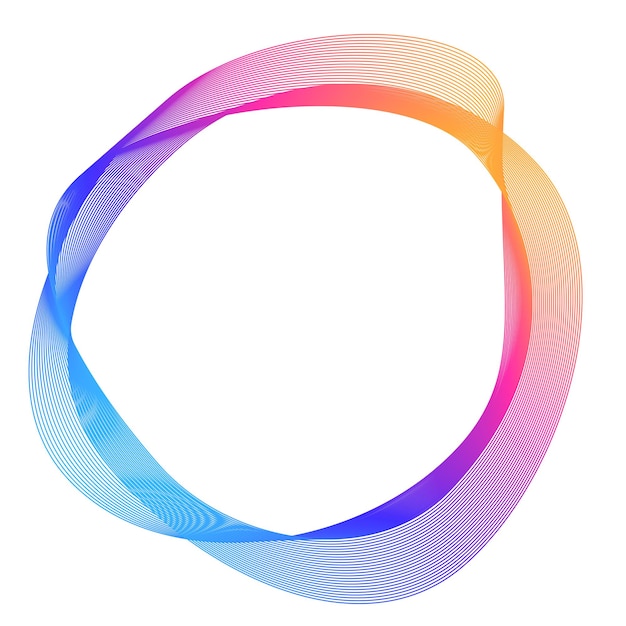 Éléments de conception Vague de nombreuses lignes violettes anneau de cercle Bandes ondulées verticales abstraites sur fond blanc isolé Illustration vectorielle EPS 10 Vagues colorées avec des lignes créées à l'aide de l'outil de fusion