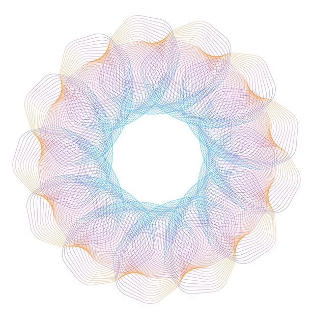 Éléments de conception Vague de nombreuses lignes violettes anneau de cercle Bandes ondulées verticales abstraites sur fond blanc isolé Illustration vectorielle EPS 10 Vagues colorées avec des lignes créées à l'aide de l'outil de fusion