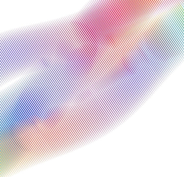 Éléments de conception Vague de nombreuses lignes violettes anneau de cercle Bandes ondulées verticales abstraites sur fond blanc isolé Illustration vectorielle EPS 10 Vagues colorées avec des lignes créées à l'aide de l'outil de fusion